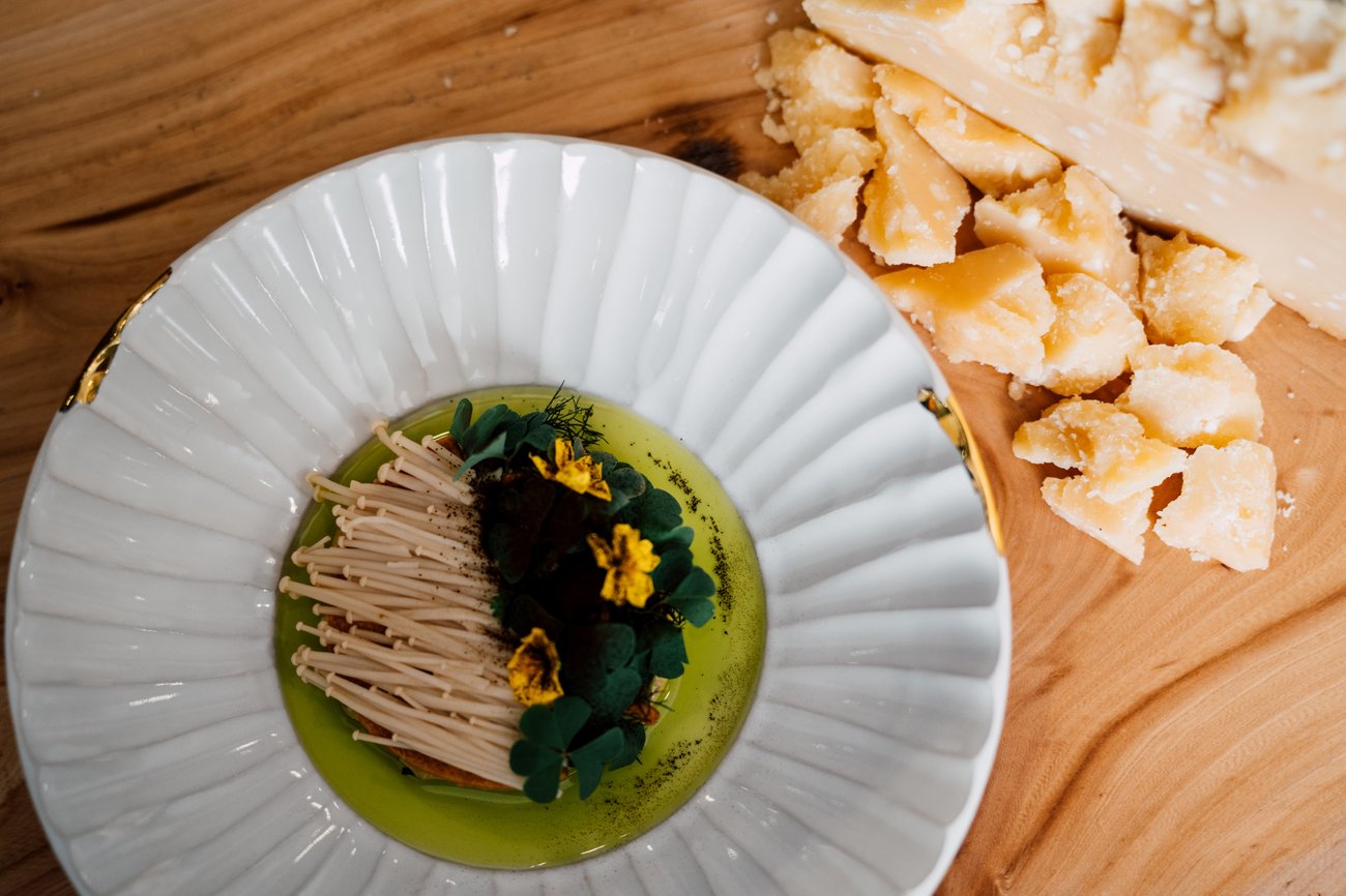 Aligot with Parmigiano Reggiano salty shortcrust p