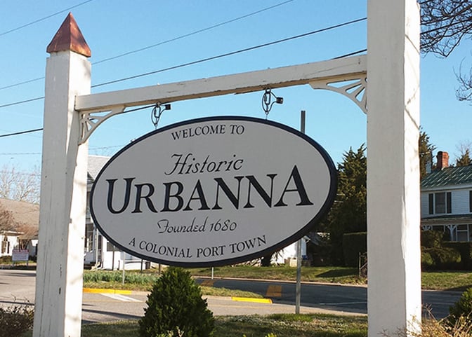 Town of Urbanna sign