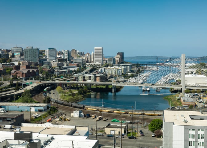 Aerial image of Tacoma, WA