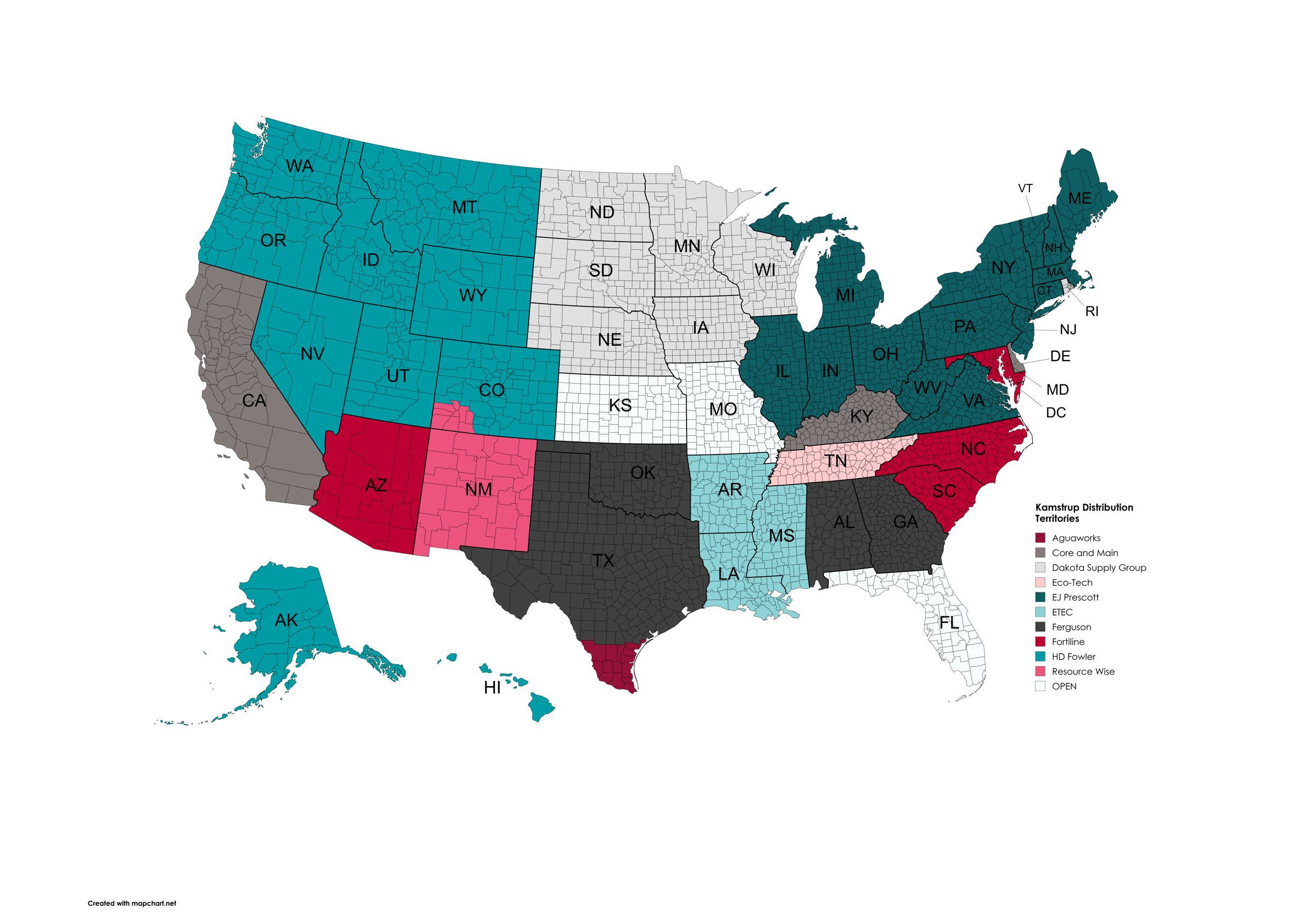 Kamstrup Distributor Map