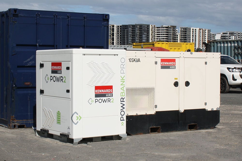 Generators sitting on tarmac