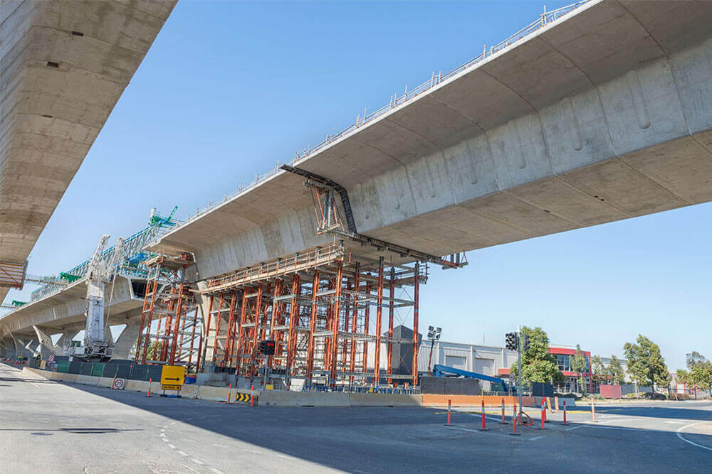 large concrete bridges under construction