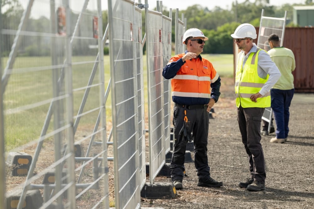Kennards Hire temporary fencing setup with one of our customers
