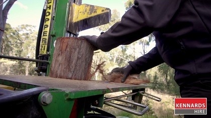 Make sure to watch your fingers when splitting logs