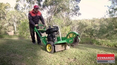 Getting the Stump Grinder in position 