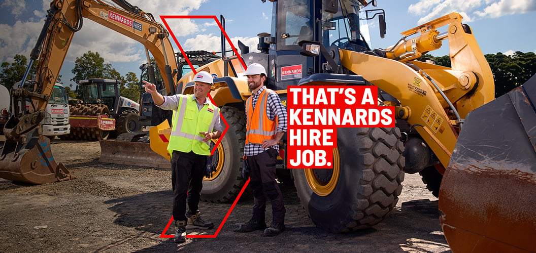 Kennards Hire big earthmoving and compaction equipment onsite