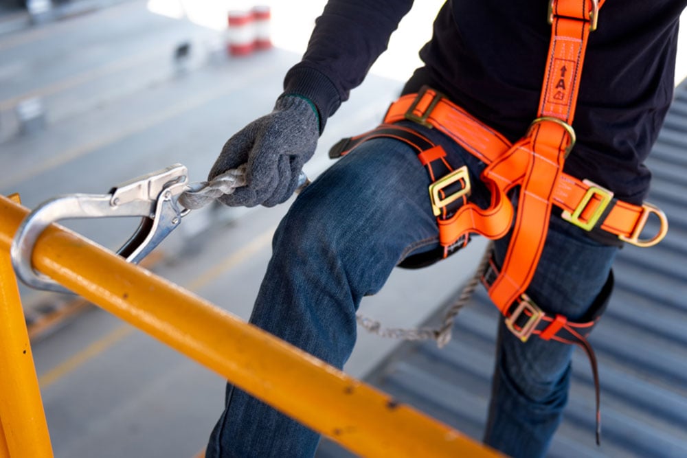 Kennards hire customer being safe on a job site