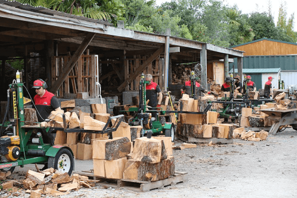 Firewood log splitting