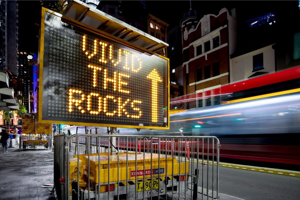 LED message board on the side of the street