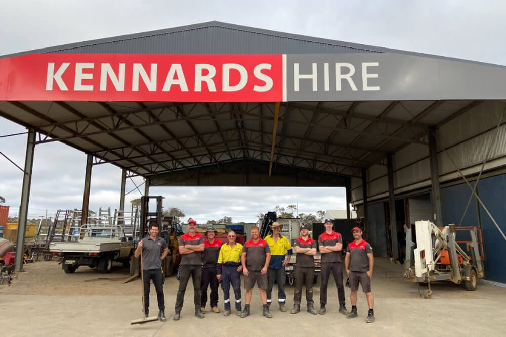 Kennards Hire Albany branch team standing out the front of the branch
