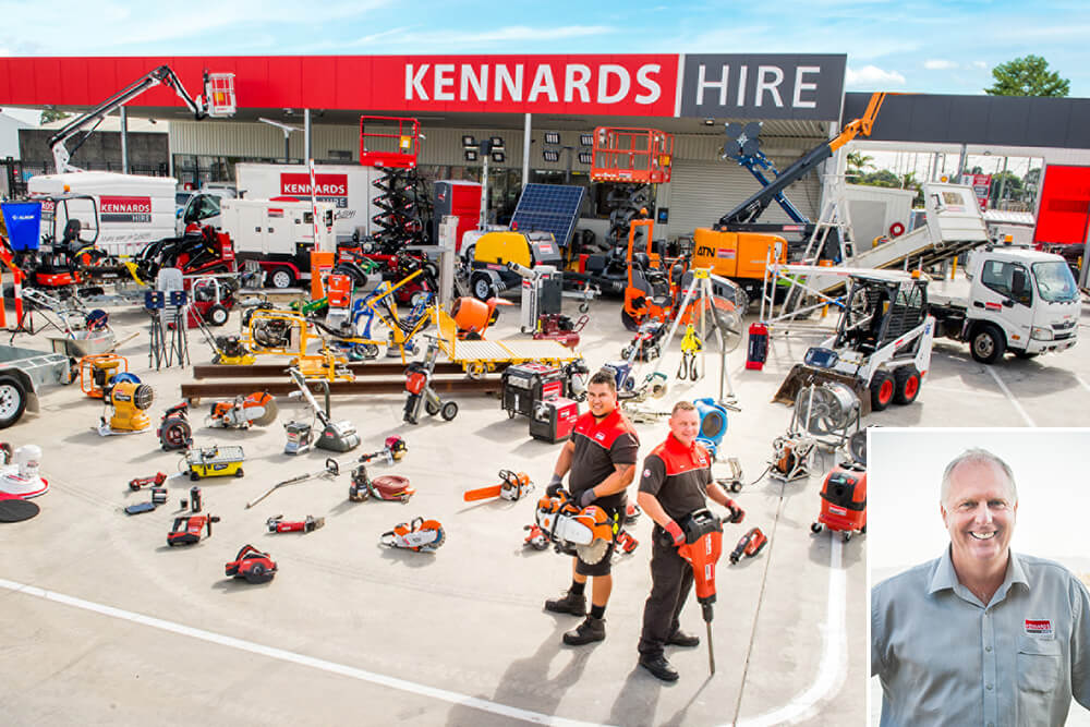 Bill Whitehouse portrait + A Kennards Hire Branch