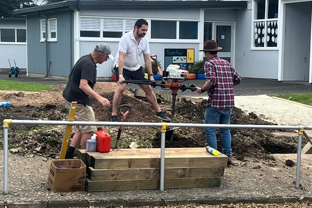 Mark and friends working at Sommerville Special School