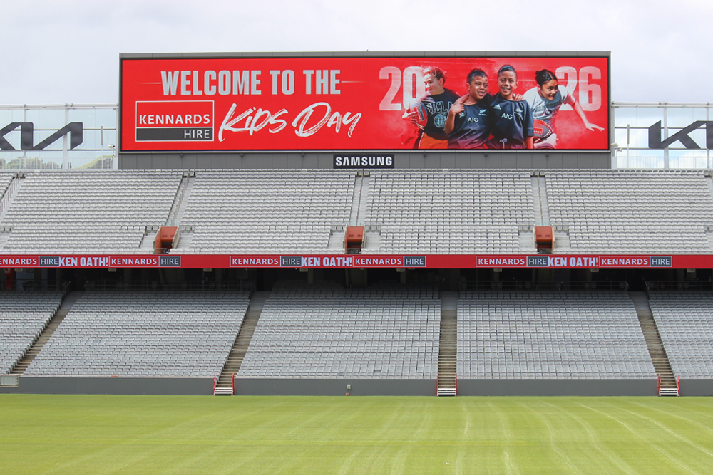 Eden Park with Kennards Hire signage