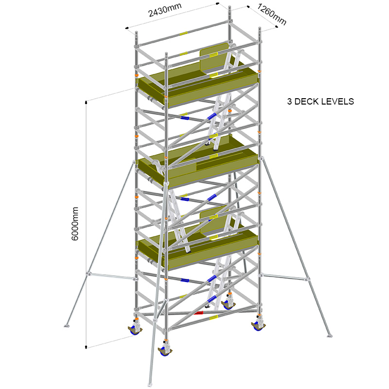 For Rent Double Width Aluminium Scaffold 6M for - Kennards Hire