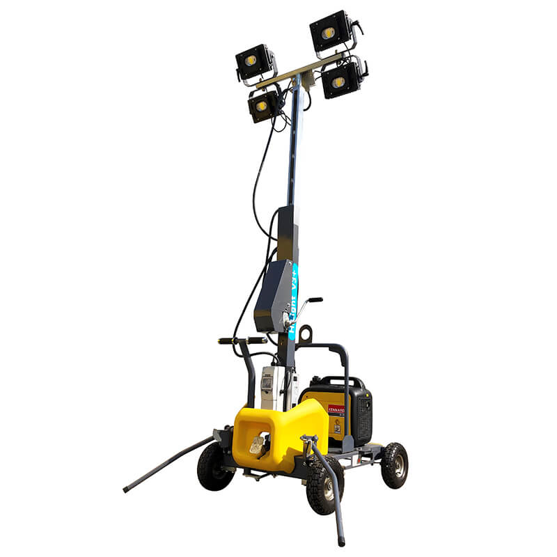 LIGHT TOWER LED 4 HEAD TROLLEY for Rent Kennards Hire