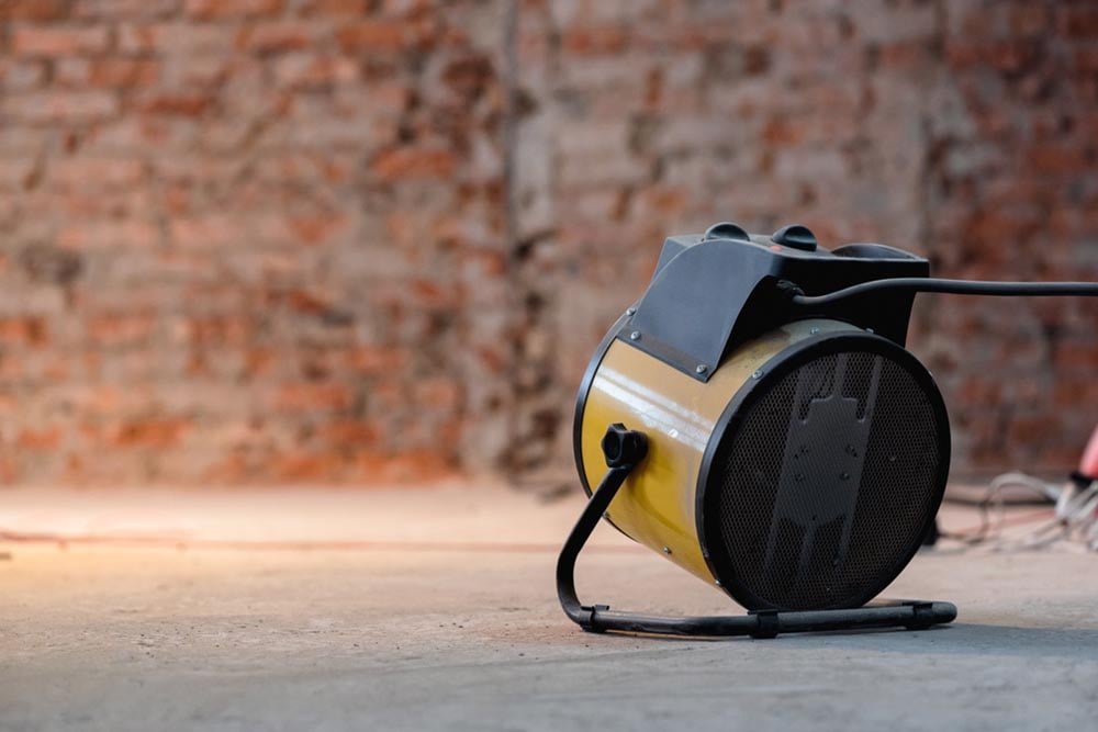 Heating unit on the ground on site