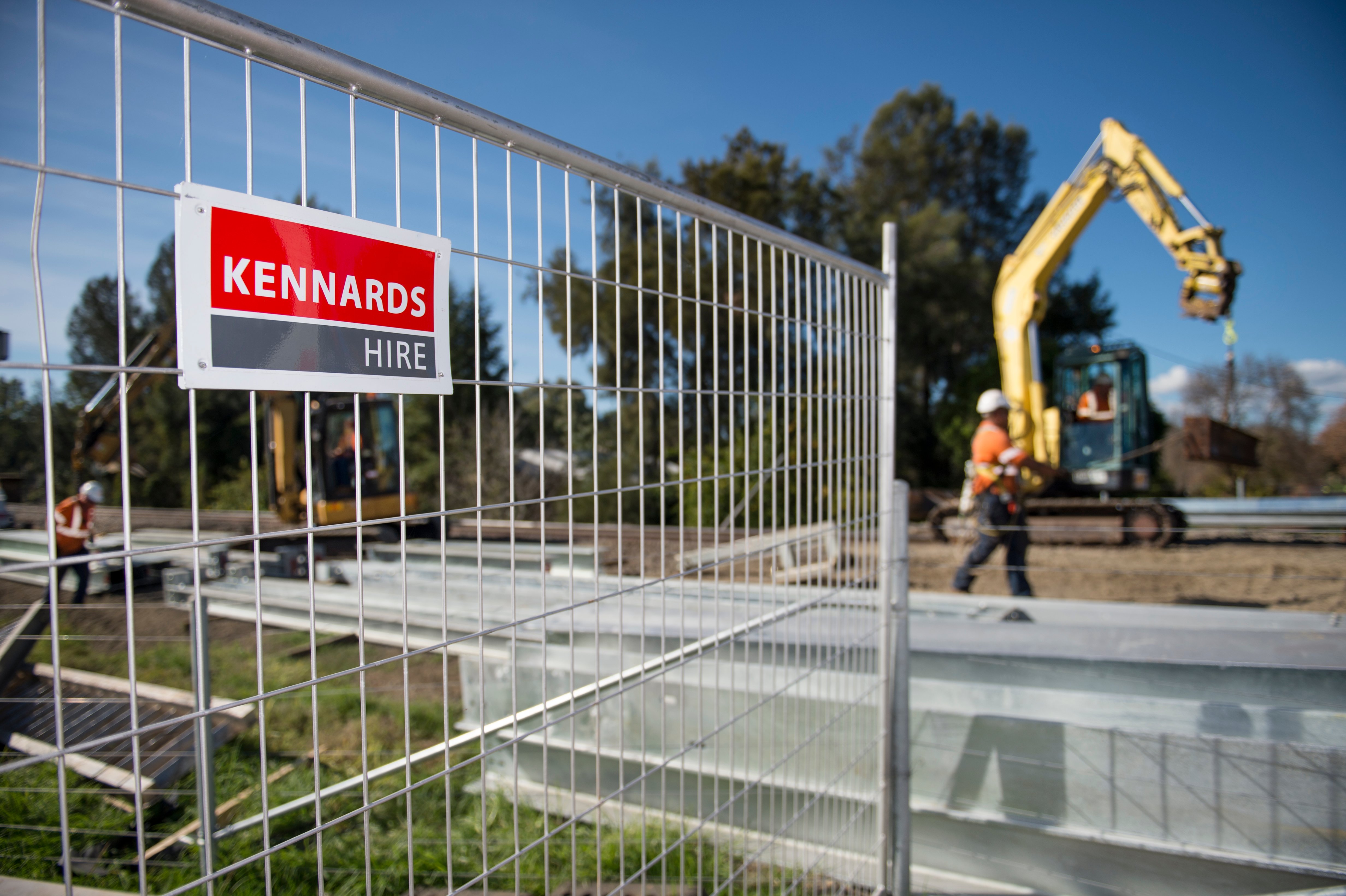 Kennards Hire fencing set up at worksite