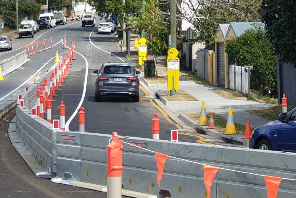 Kennards Hire Traffic management equipment setup on a road