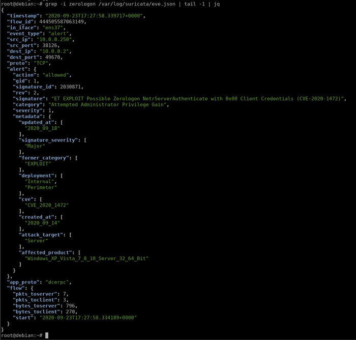Detection of the Exploit on a Suricata IDS Server
