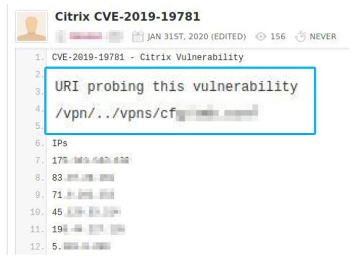 Vulnerable Citrix User IP Addresses Exposed