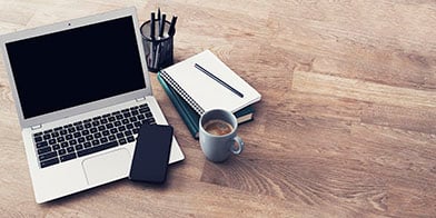 Working from home desk