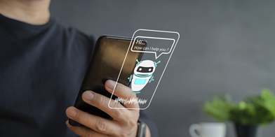 Internet virtual assistant on smart phone screen
