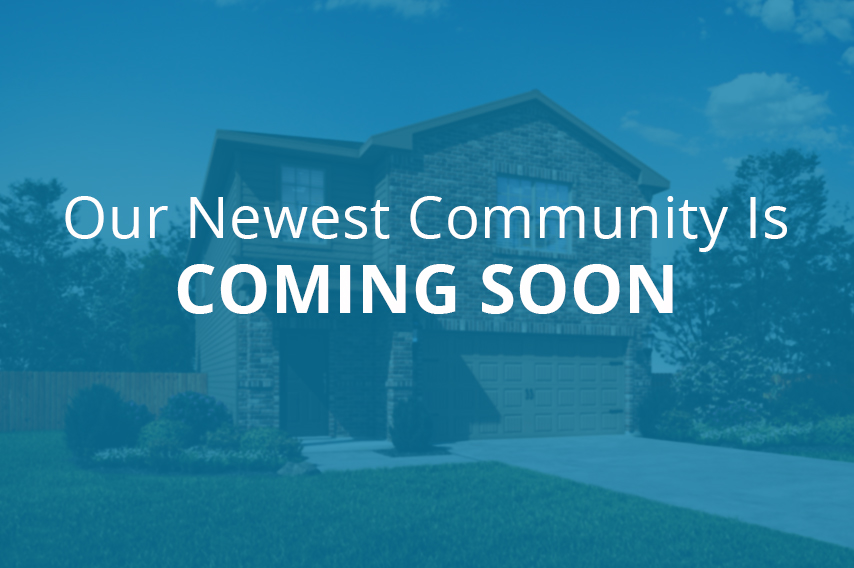 Coming Soon text overlaid on rendering of a home