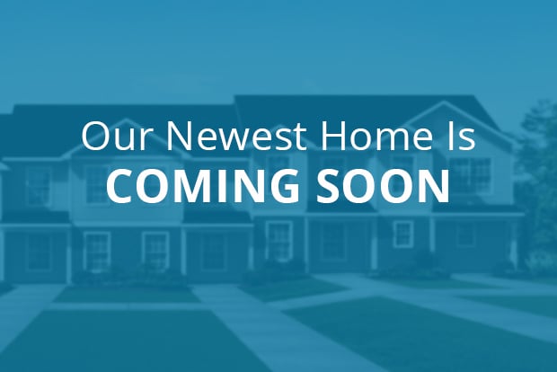 Our Newest Home is Coming Soon text overlaid on townhome rendering