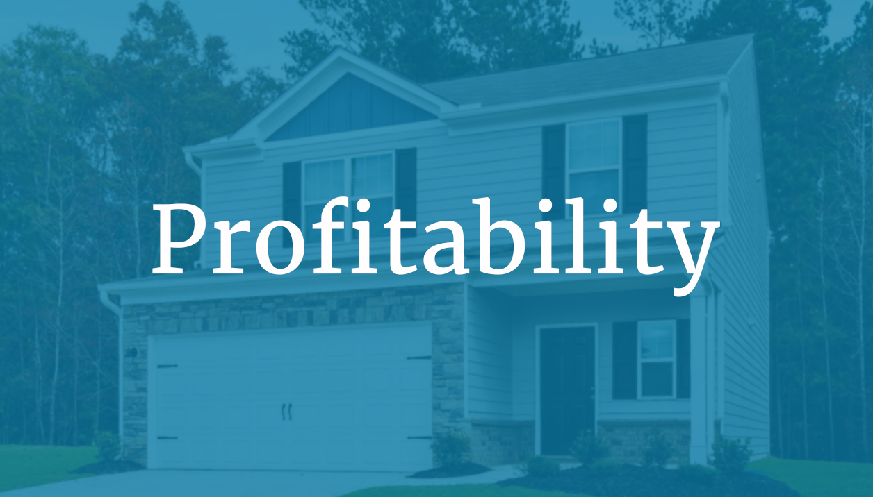 Profitability text overlaid on home image