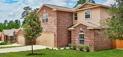 Streetline image of brick homes