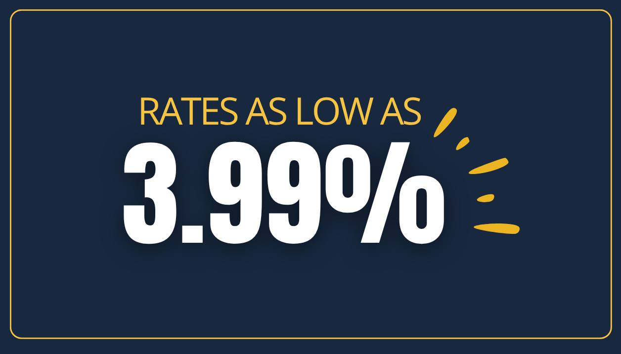 Interest rate as low as 3.99%