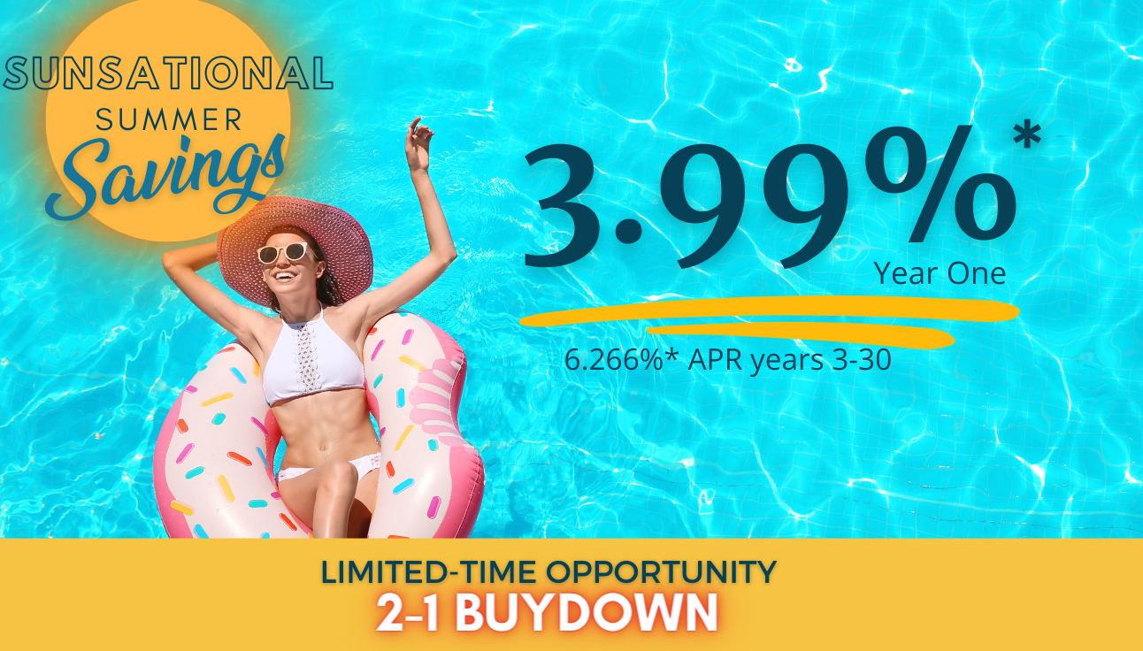 2-1 Buydown Program with 3.99% interest rate first year