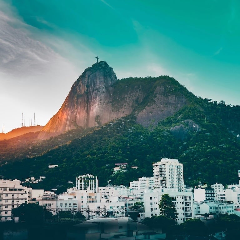 View of the Christ the Redeemer Statue in Rio de Janeiro