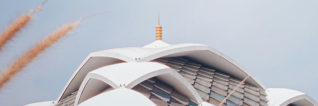 View of the dome of the Al Jabbar Grand Mosque in Indonesia
