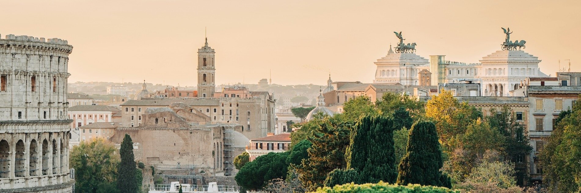 View from Colosseum over ancient forum