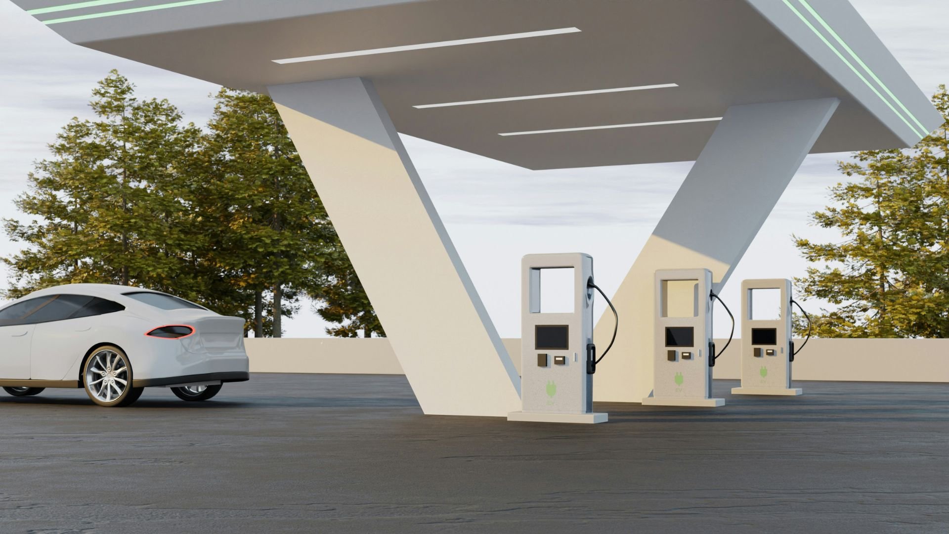 Electric car charging station 