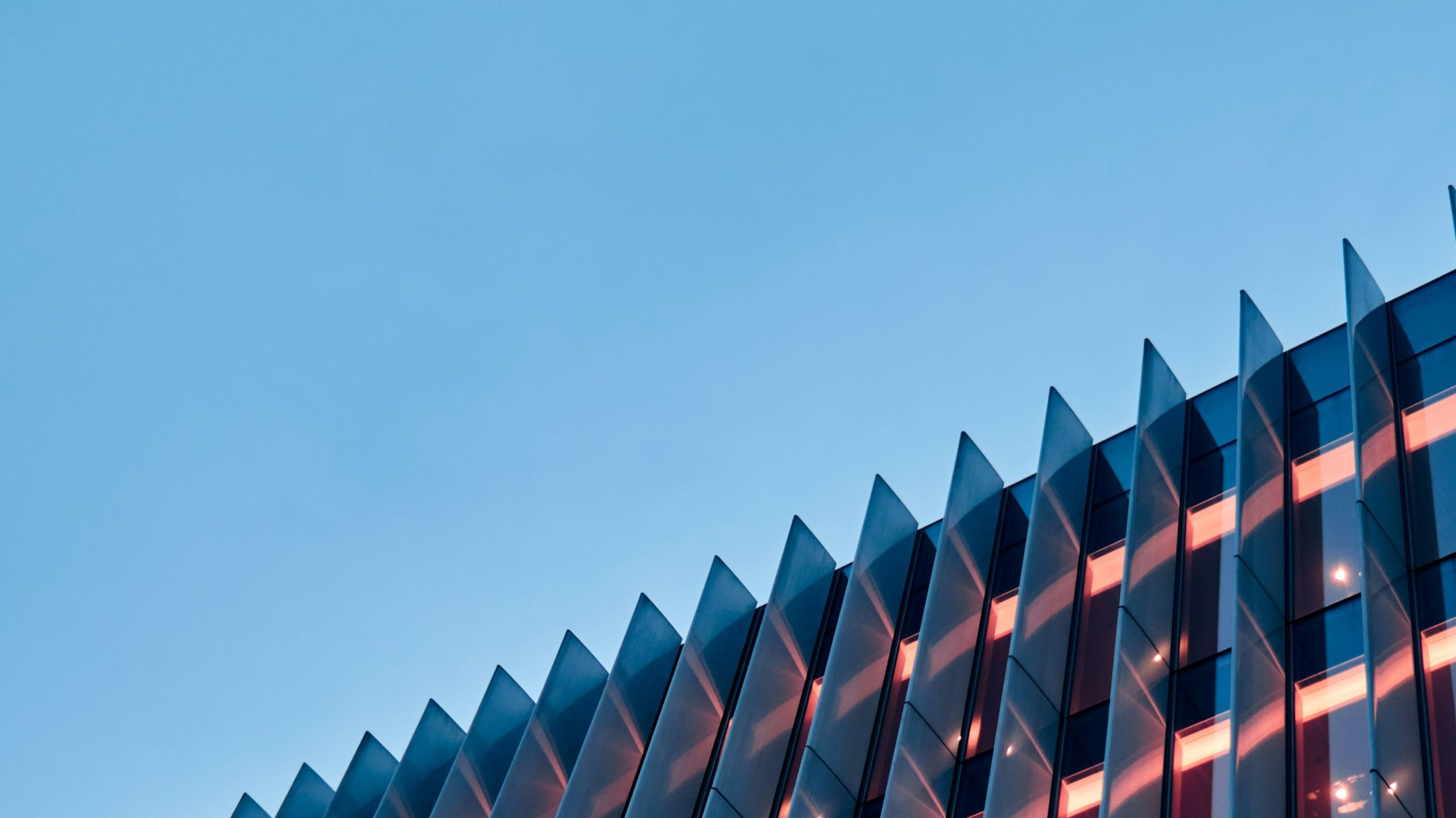 Office building with neon lights