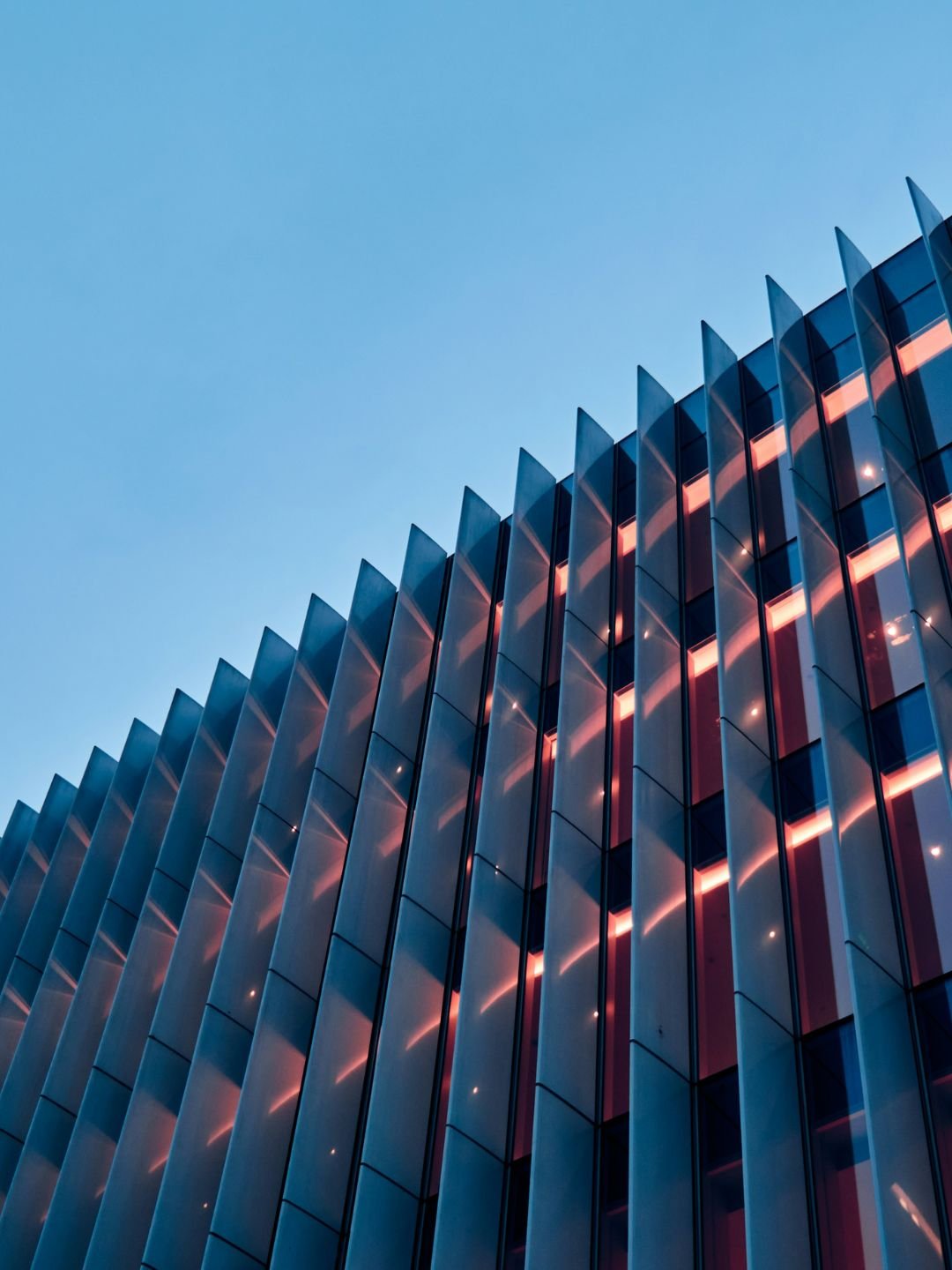 Office building with neon lights