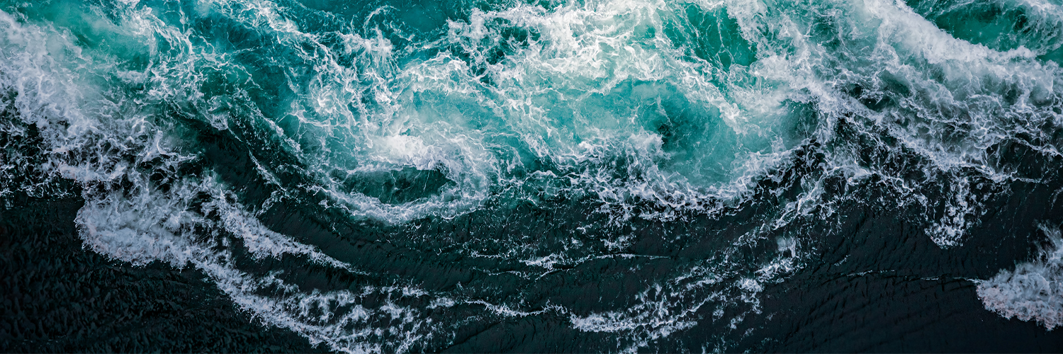 Waves of water of the river and the sea