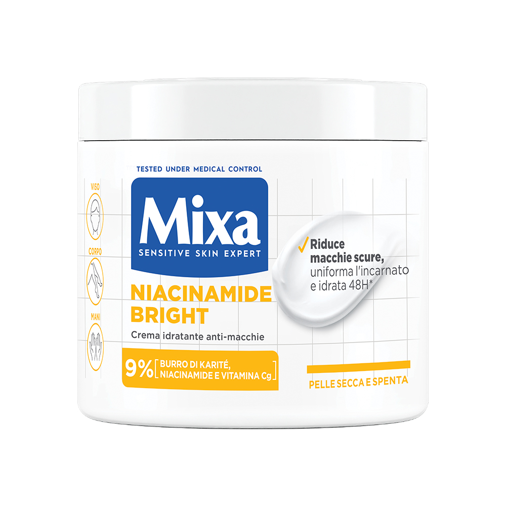 Immagine pubblicitaria crema Mixa.