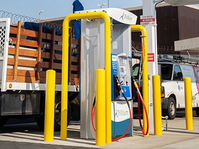 Photo of trucks at a Trillium station fueling