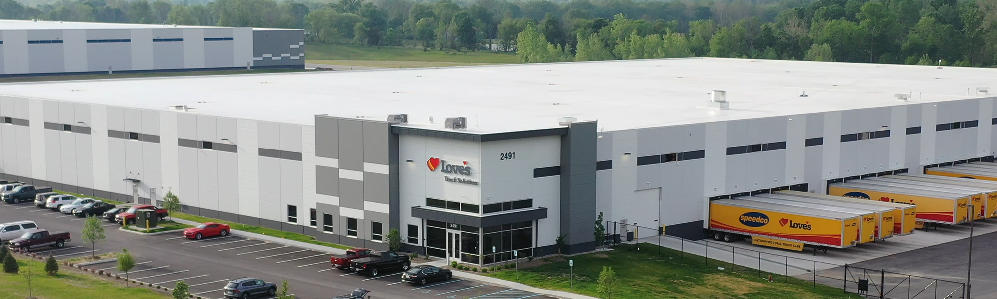 A photo of the exterior of a retread facility.