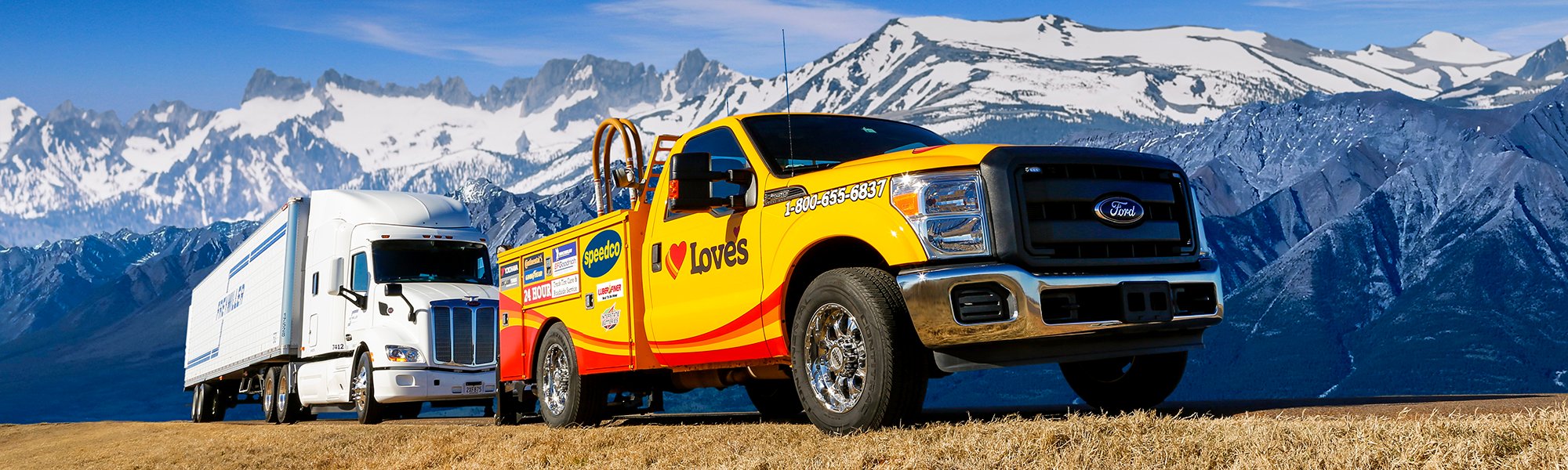 A Love's roadside assistance truck