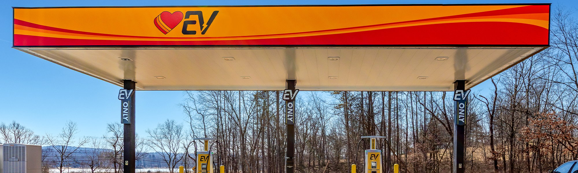 A Love's fast charging station in Slippery Rock, PA