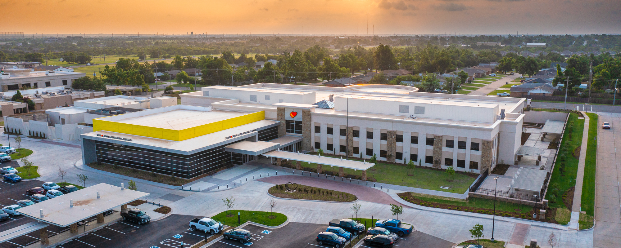 An exterior drone shot of the Love's South Corporate building