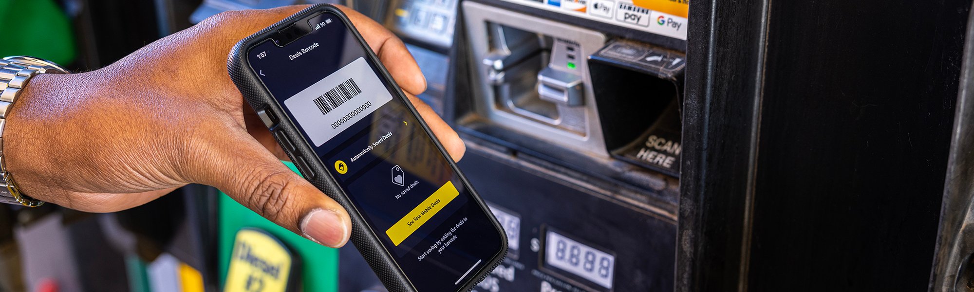 A photo of a customer using the Love's Connect App