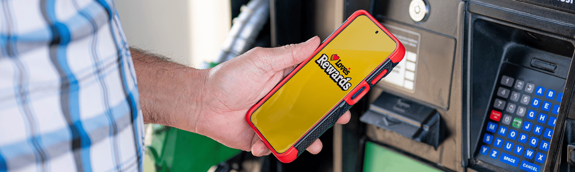 Love's Rewards being used at the pump