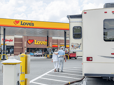 RV owners visiting a Love's Travel Stop