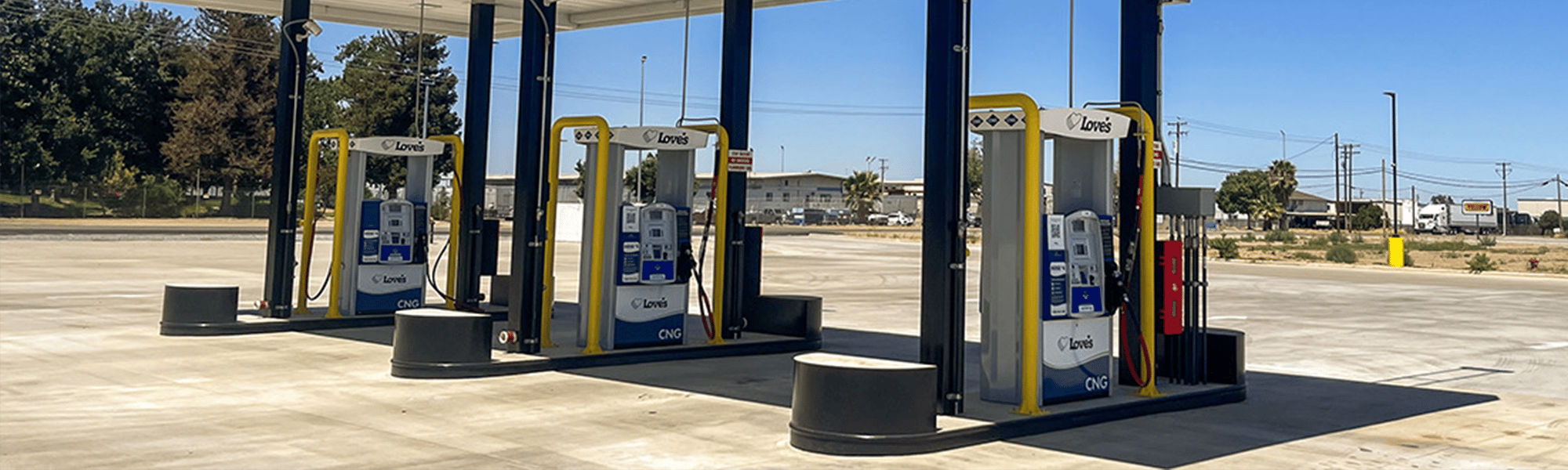 A photo of pumps at a Love's Alternative Energy station
