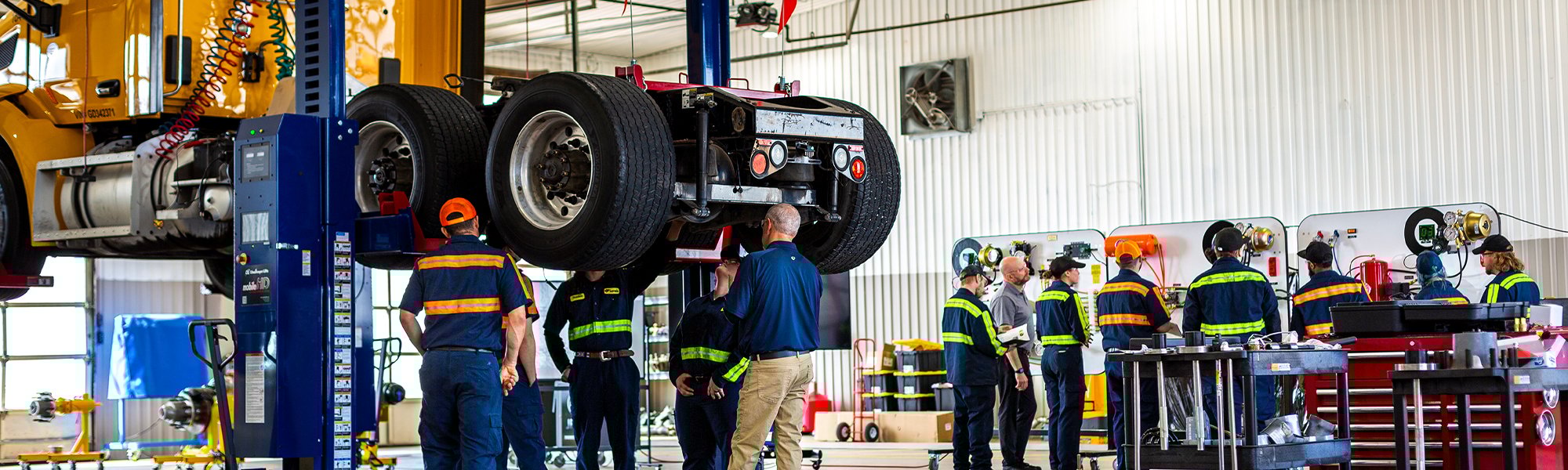 A photo of students and instructors in the Love's Truck Care Academy in Amarillo
